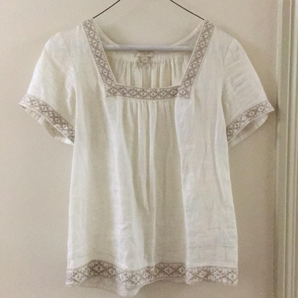 JCrew cream/white blouse
